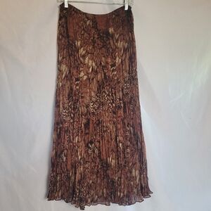 VTG 90'S Ruby Rd Brown Print Western Prairicore Boho Maxi Skirt Size 8